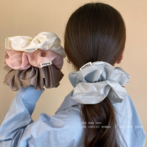 French Vintage Solid Color High Elasticity Hair Ties Womens New 2024 Luxury Hair Bands Headwear Leather Cover Fashion Accessories