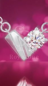RoyStone - Kalung Wanita Moissanite Sertifikat GRA Original Lapis Emas - Lovita Necklace