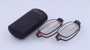 Mắt kính lão gọng xếp màu xám 2 độ từ 1 độ đến 4 độ mắt kính viễn mắt kính rút mắt kính gấp