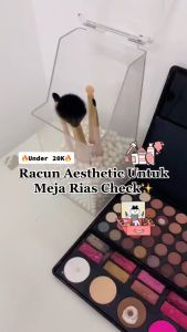 Cermin Make Up Motif Telinga Kucing Kelinci Standing Mirror Bulat Lucu