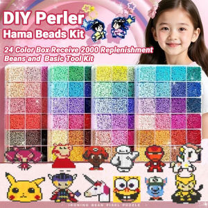 DIY Perler Beads Set With Iron Fuse Beads Kit DIY For Kids Adults Perler Beads 2.6mm Holiday Educational Toy Craft With Accessoires For Kids Adults Chirdren Best Gift
