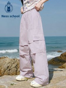 niffeilu | Mosquito-Resistant Wide-Leg Workwear Pants Lightweight Cool Casual Harem Trousers For Girls High Waist Cotton Linen Blend Summer 2025