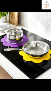 Miếng lót silicon bếp từ Gume Hàn Quốc 25cm chống trầy xước mặt bếp chịu nhiệt 230°C chống trơn trượt bảo vệ bếp từ như mới.