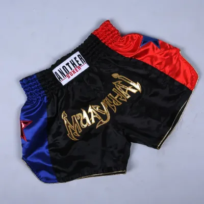 อีกนักมวยUnisexมวยไทยมวยไทยกางเกงขาสั้นBreathable MMA Kickboxing Fighting TrunksการฝึกอบรมGym Boxerฟิตเนสต่อสู้กางเกง