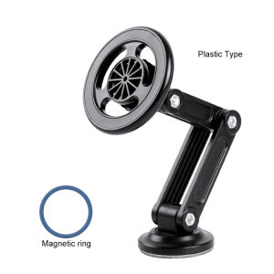 Kebidumei | KEBIDUMEI 3 Axis Foldable Car Phone Holder 360° Rotatable Vacuum Suction Stand Magnetic Phone Holder for Car Bathroom