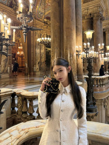 Elegant Long Sleeve Short Dress for Women High Waist Ball Gown Style Luxury Fashion Princess Cut Diamond Embellished Skirt