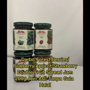 Darbo Forest Apricot Double Fruit Spread Jam 200g Jem Asli kandungan 70% buah Halal exp date 6/2025