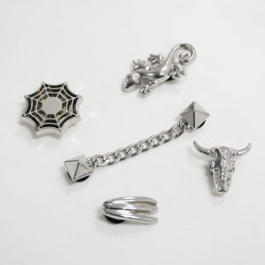 Fancy Hole Shoes Accessories Shoe Buckle Accessories Metal Silver Gecko Cow Head Shoe Ornament Fit Crocs/Cross