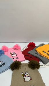 topi bayi pompom mixue topi bayi laki laki perempuan rajut topi anak perempuan lucu kekinian