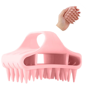 Silicone scalp cleaning brush lightweight manual brush head tool dry and wet hair washing and exfoliation soft grip hair care
