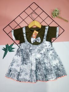 Baju dres anak perempuan | dres model kodok anak perempuan 1-2 Tahun motif dan warna random