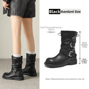 Agsdon | Thick-soled Wrinkled Fall Boot