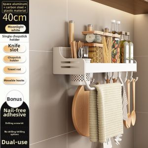 Multi-functional Wall Mounted Hook Rack White