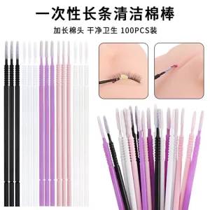 Black Disposable MicroBrush Eyelash Extension Removal Swabs Individual Lashes Cleaning Cotton Swabs 100/200/500/1000PCS