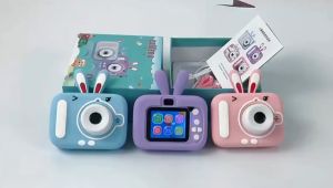 Máy Ảnh Chụp Hình Quay Phim Chơi Game Đa Năng Cho Bé 901 Có Âm Thanh Vui Nhộn Hình Thỏ Dễ Thương