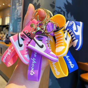 Mini Artificial Air  Sneakers Model Keychain Creative Three-Dimensional Pendant Schoolboy Backpack Hanging Ornament Car Key Chain Ring