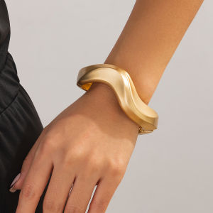 Ingemark | Ingemark Creative Punk Matte Metal Spring Bangles Women Hip Hop Geometric Chunky Bracelets Men Jewelry Pulseras New Yeart Gift