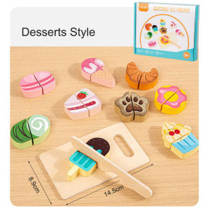 Wooden Kitchen Pretend Toy Simulation Cutting Fruit Food Game Velcro Play Kitchen Accessories Montessori Educational Toy For Kid