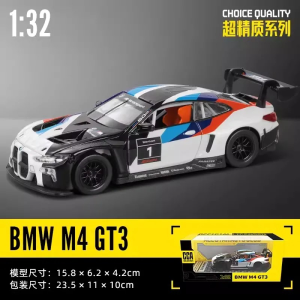 CCA Officially Licensed 1:32 Scale BMW M4 GT3 Diecast Alloy Model Car with Sound Light and Pull-Back Action for Kids and Adults
