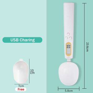 Electronic Measuring Coffee SpoonLCD Digital Kitchen ScaleSpice High Precision Weights Up To 500gUSB Charging for Cat Food