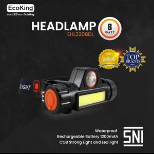 ECOKING EHL2208DL HEADLAMP SENTER KEPALA COB 8W 8 WATT CAHAYA PUTIH BAGUS KUALITAS TERJAMIN