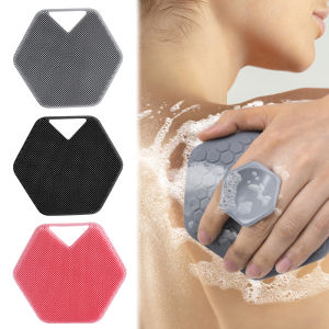 Soft Silicone Body Scrubber Shower Exfoliating Scrub Bubble Bath Brush Massager Skin Cleaner Cleaning Pad Bathroom Massage Pad