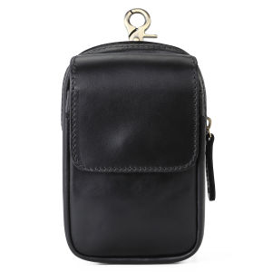 Royal Bagger Waist Sling Bags For Men Boys Genuine Cow Leather Waterproof Belt Purse Crazy Horse Leather Phone Bag Retro Outdoor Small Style Wallets
