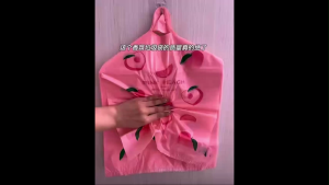 OHHDEER 50pcs Beg Plastik Beg Sampah / Cute Fruit Print Vest Type Storage Plastic Bag Trash Bag