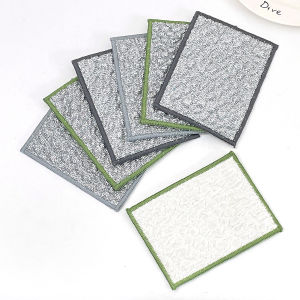 Khăn Lau Bát Đĩa Bằng Thép Không Gỉ Dày Hai Lớp Bằng Cotton Bạc Dùng Trong Nhà Bếp Khăn Lau Nhà Bếp Chống Dầu