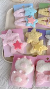 Tas Jepit Rambut Bulu Halus Jepit Rambut Seri Pastel Klip Rambut Pastel Aksesoris Jepit Rambut Hairclip Soft Fur