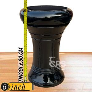 Dumbuk Darbuka Kayu 6 / 8 inch Hitam Glos Polos