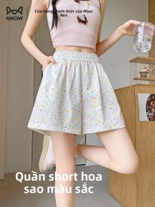 Quần short nữ MiiOW họa tiết vẽ tay rộng rãi thể thao - Mùa hè 2025