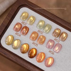 ยาทาเล็บเจลสีทองประกายตาแมว PSK รุ่นใหม่ 1 ชิ้น สีซันเซ็ท ฤดูใบไม้ร่วง ฤดูหนาว ประกายวิบวับ ยอดนิยมปี 2025 ช่วยให้เล็บขาวขึ้น
