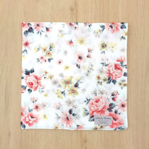 ผ้าเช็ดหน้านำเข้าจากญี่ปุ่นสำหรับผู้หญิงคอตตอนแท้แบบพกติดตัวดูดซับเหงื่อแบบบางผ้าเช็ดหน้าคอตตอนแท้ผ้าเช็ดเหงื่อลายดอกกุหลาบเรียบหรู
