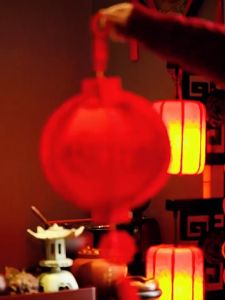 Red Lantern New Year Decoration Chinese Circular Fortune Fu Character Hanging Palace Lantern Chinese Festive Ornament Durable