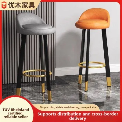 Luxurious Modern Simple Adjustable Bar Stool With Backrest