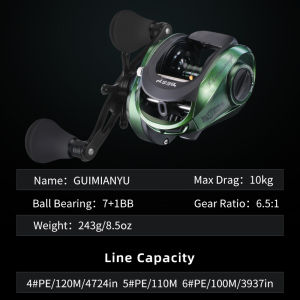 WEIHE GUIMIANYU Full Metal Baitcasting Fishing Reel Left Right Hand pesca Magnetic Brake System Saltwater Freshwater