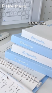 Blue White Loose-leaf Notebook B5/A5 Detachable Notebook Simple Thickened Pull-out Loose-leaf Notepad Transparent