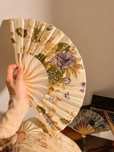 New Chinese Style Folding Fan Ink Painting Female Chinese Style Classical Hanfu Photography Summer Durable Portable Shell Folding Fan