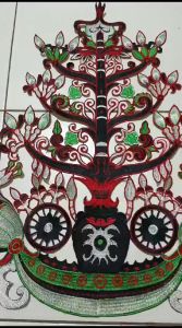 Renda Bordir Aplikasi Tempel Batang Garing Besar