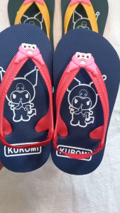 KUROMI Baby Perempuan Sandal Jepit Tali Belakang Anak Cewek Umur 1 - 2 Tahun Motif KUROMI LABUBU HELLO KITTY Ukuran 21-25