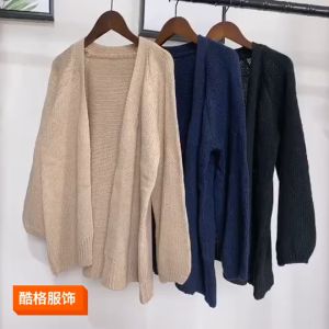 (Stock in KL-104) Korean Knitted Cardigan Chic Casual Loose Long sleeve Sweater Women Outerwear Woman Knitwear