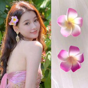 Son Yis Pink Eggflower Hairpin Bohemian Hair Accessory Dai Ethnicity Flower Photography Hair Ornament Side Clip