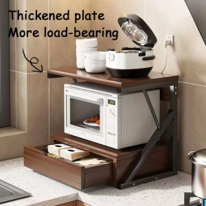 เคาน์เตอร์ 2 ชั้นวางของไมโครเวฟชั้นวางของที่มีลิ้นชักห้องครัวชั้นวางของชั้นวางของที่เก็บของในโฮมออฟฟิศ