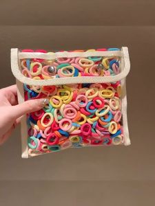 200pcs Colorful High Elastic Hair Tie Set Rubber Band Baby Girl Hair Rope Hair Accessories