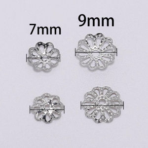 200pcs 7/9mm Retro Style Silver Gold Plated Flower Petal End Spacer Beads Charms Cups For Bracelet Jewelry Making Accessory