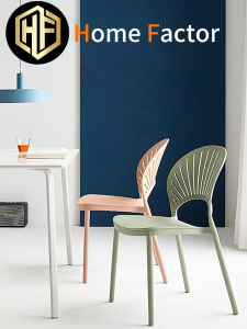 Stackable Dining Chair(Free Delivery🚚) Type 303-Black Household Modern Minimalist Plastic Stool Dining Chair