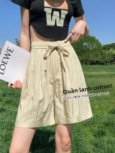 JIANGLU | Quần dài cotton lanh mỏng mùa hè cho nữ cạp cao quần short ống rộng quần short Mountain Brand chất liệu đa năng