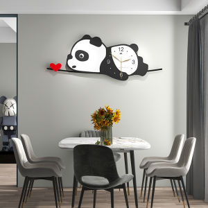Minimalist Nordic Series Art Panda Wall Clock Hot Sale Home Living Room Simple and Fashion Mute Creative Vintage Clock Decorations