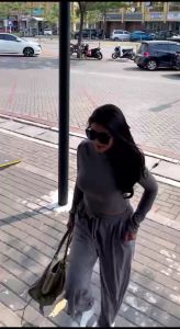 SINDE kulot alvia knit hornet import Celana wanita highwaist Terbaru losse pants